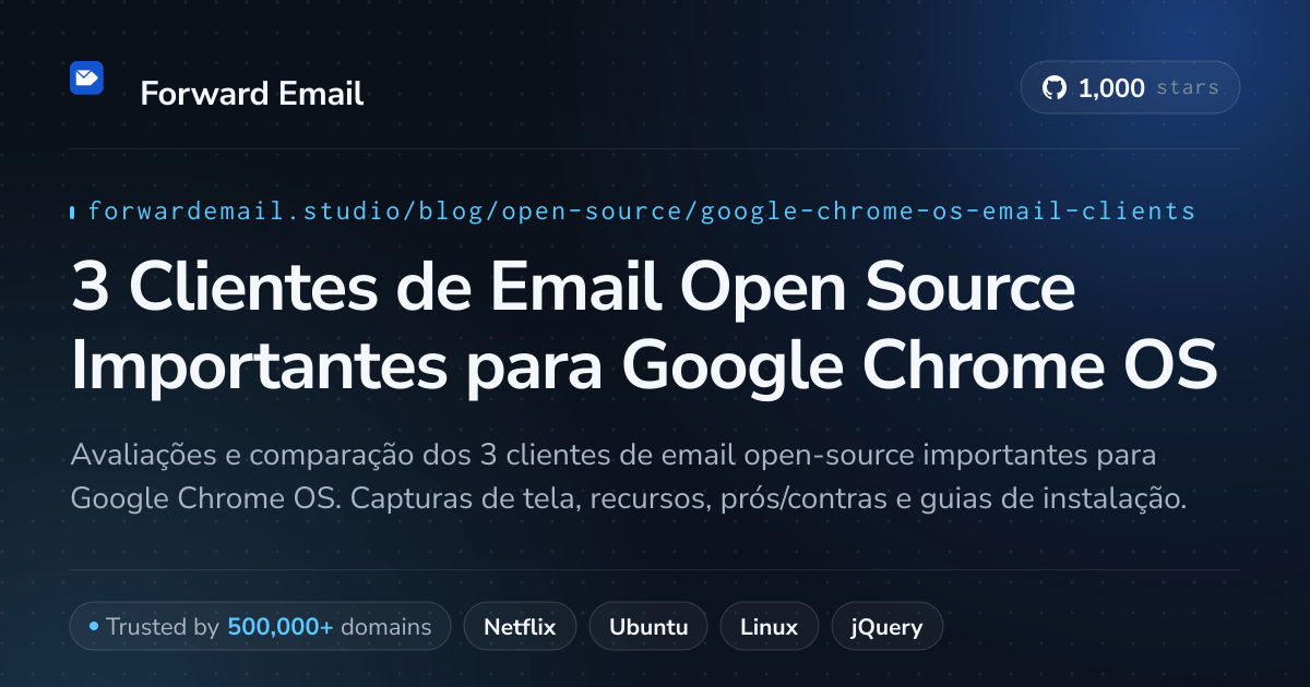 3 Clientes de Email Open Source Importantes para Google Chrome OS 2026