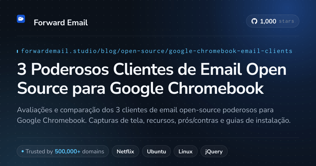 3 Poderosos Clientes de Email Open Source para Google Chromebook 2026