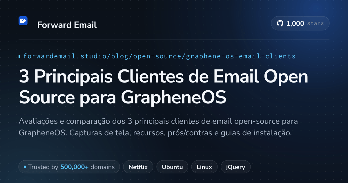 3 Principais Clientes de Email Open Source para GrapheneOS 2026