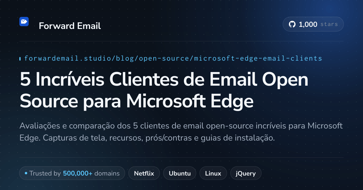 5 Incríveis Clientes de Email Open Source para Microsoft Edge 2026