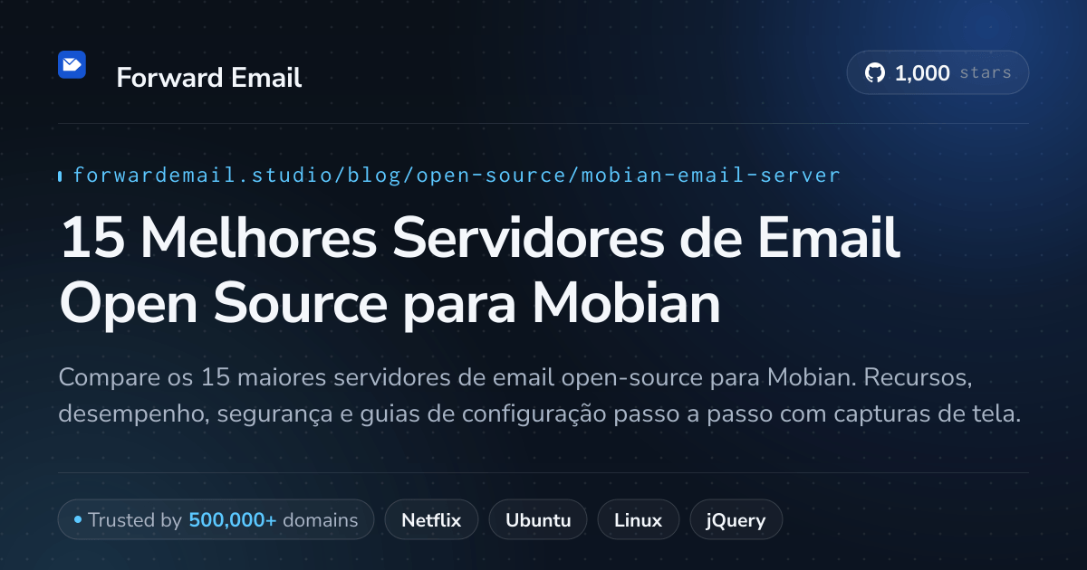 15 Melhores Servidores de Email Open Source para Mobian 2026