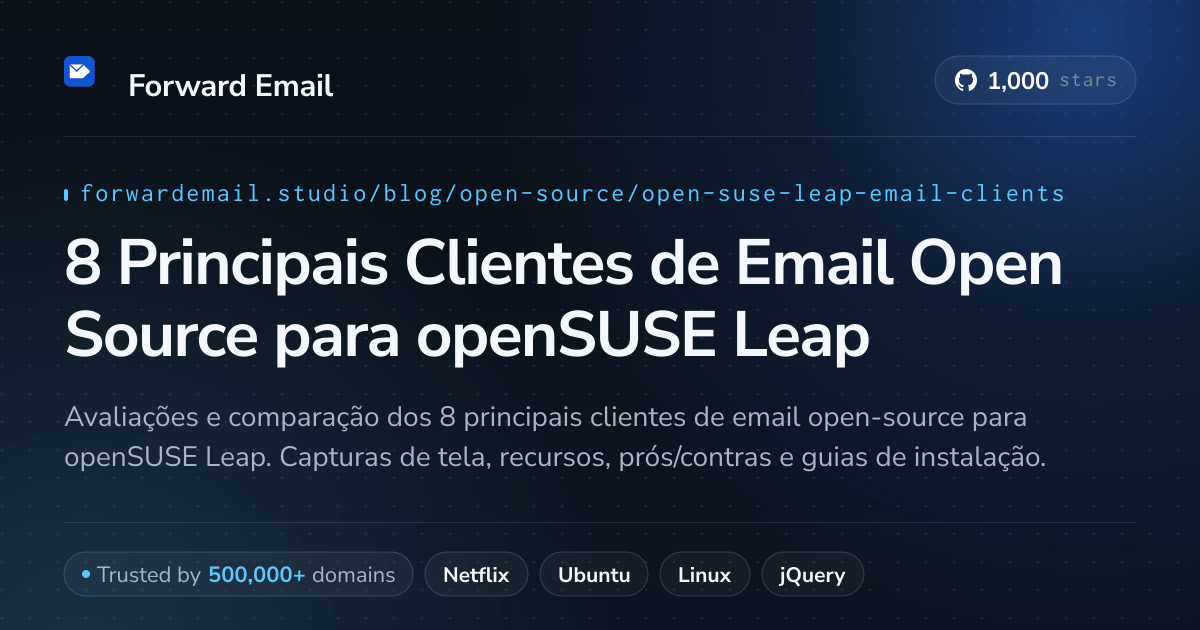 8 Principais Clientes de Email Open Source para openSUSE Leap 2026
