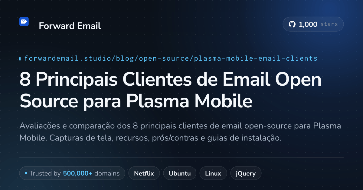 8 Principais Clientes de Email Open Source para Plasma Mobile 2026