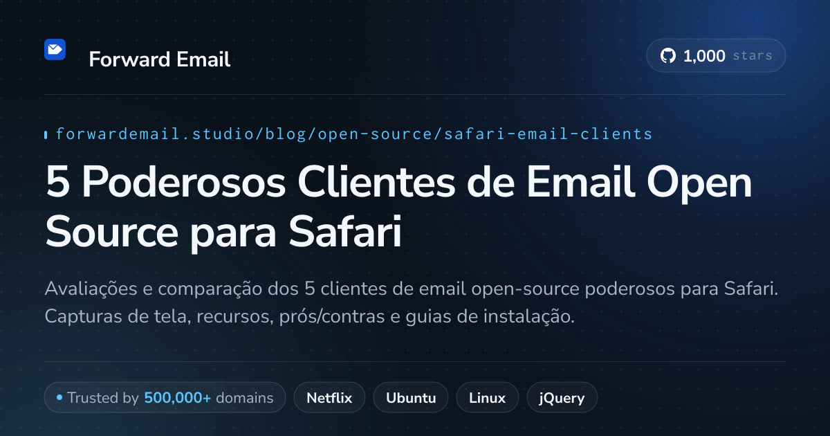 5 Poderosos Clientes de Email Open Source para Safari 2026