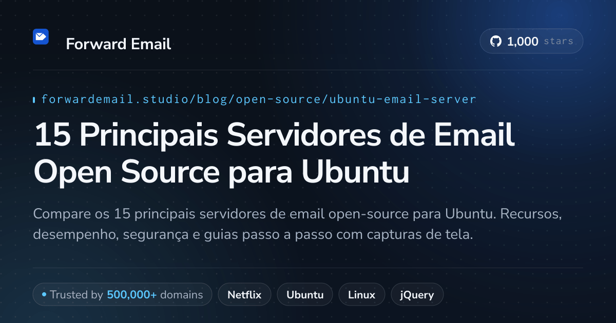 15 Principais Servidores de Email Open Source para Ubuntu 2026