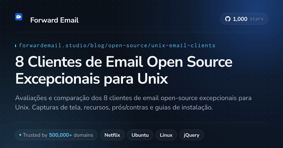 8 Clientes de Email Open Source Excepcionais para Unix 2026