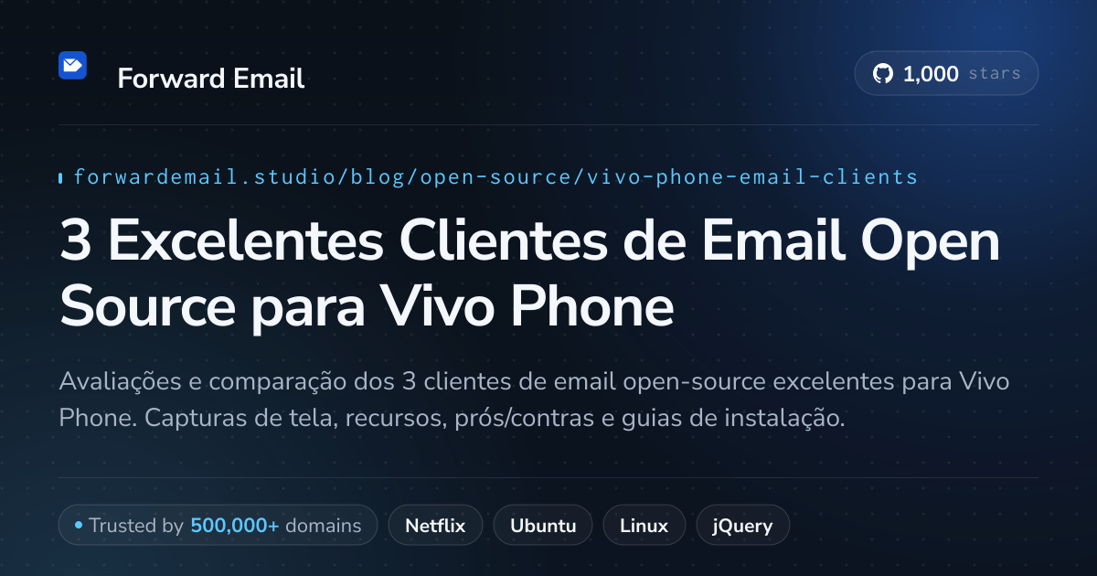 3 Excelentes Clientes de Email Open Source para Vivo Phone 2026