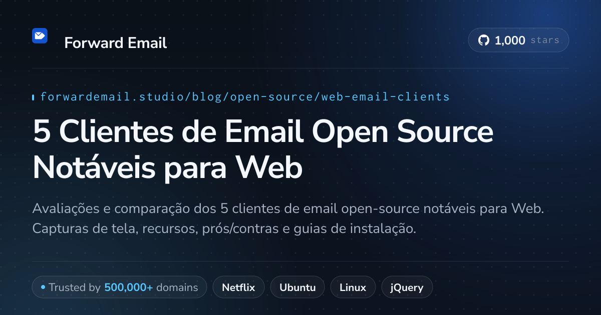 5 Clientes de Email Open Source Notáveis para Web 2026