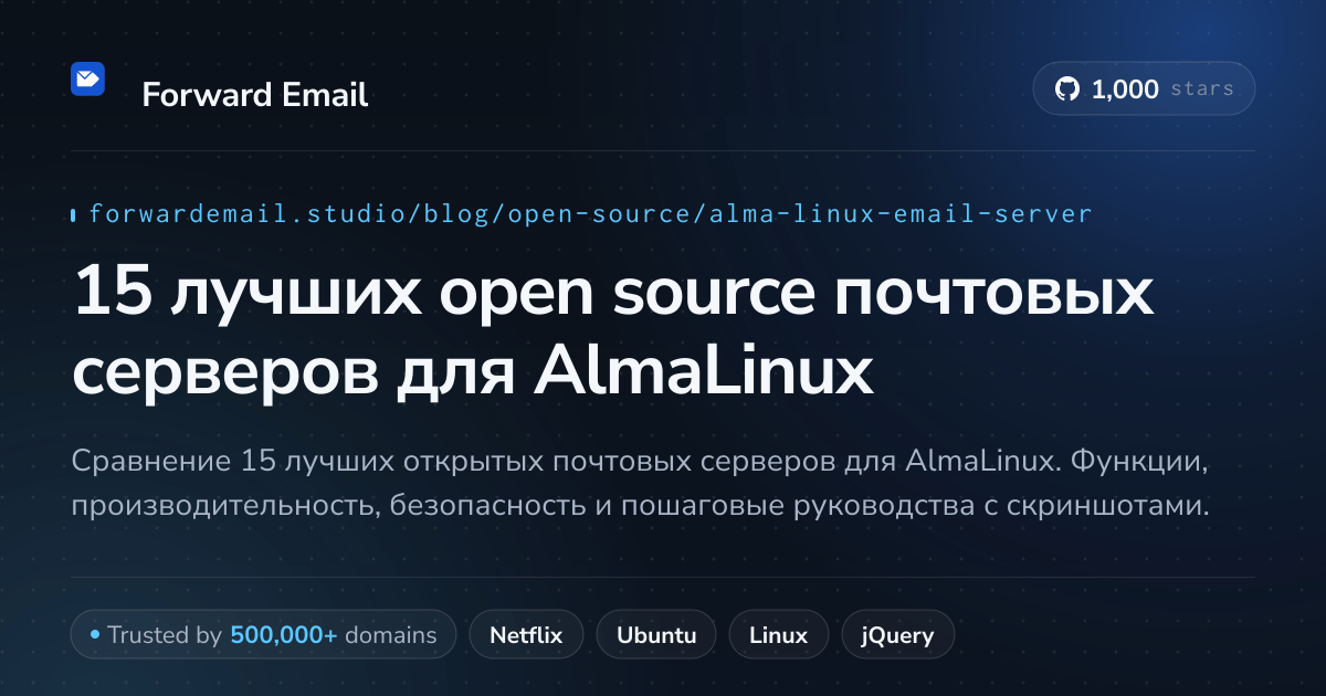 15 лучших open source почтовых серверов для AlmaLinux 2026