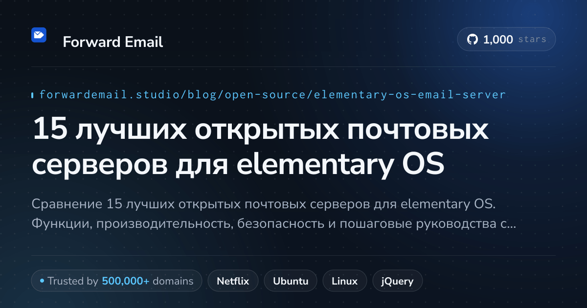 15 лучших открытых почтовых серверов для elementary OS 2026