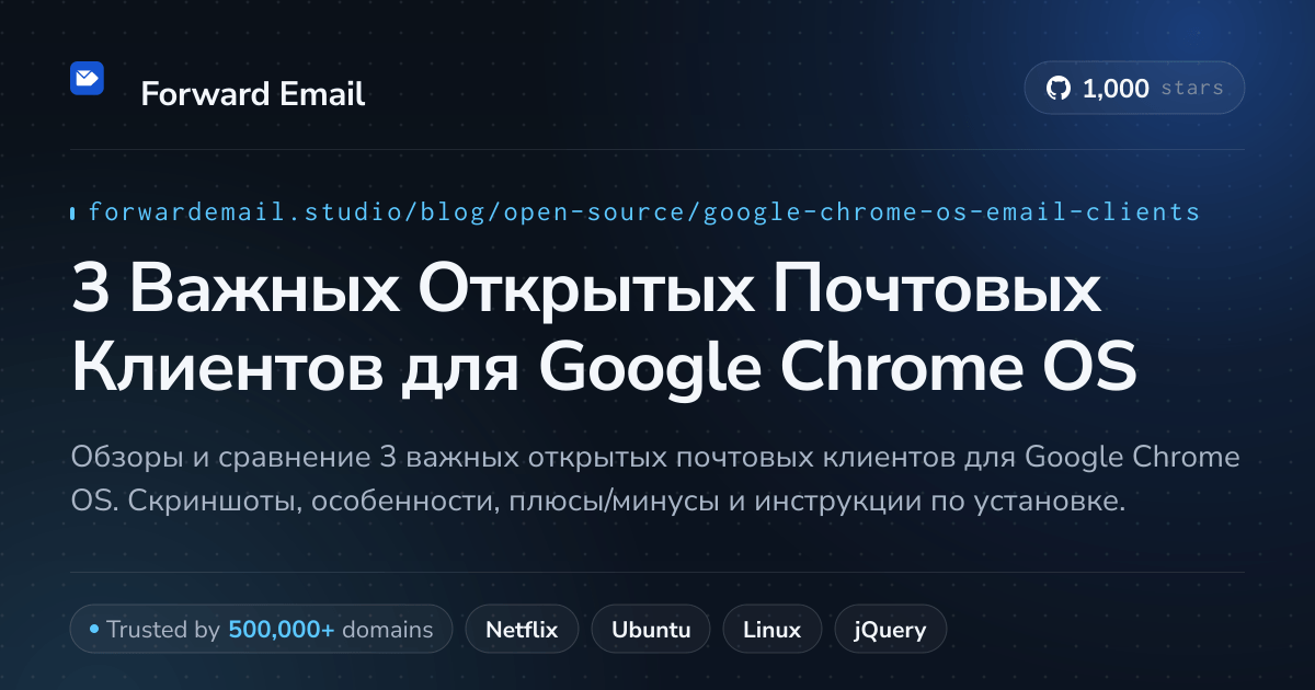 3 Важных Открытых Почтовых Клиентов для Google Chrome OS 2026