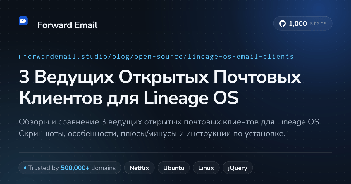 3 Ведущих Открытых Почтовых Клиентов для Lineage OS 2026