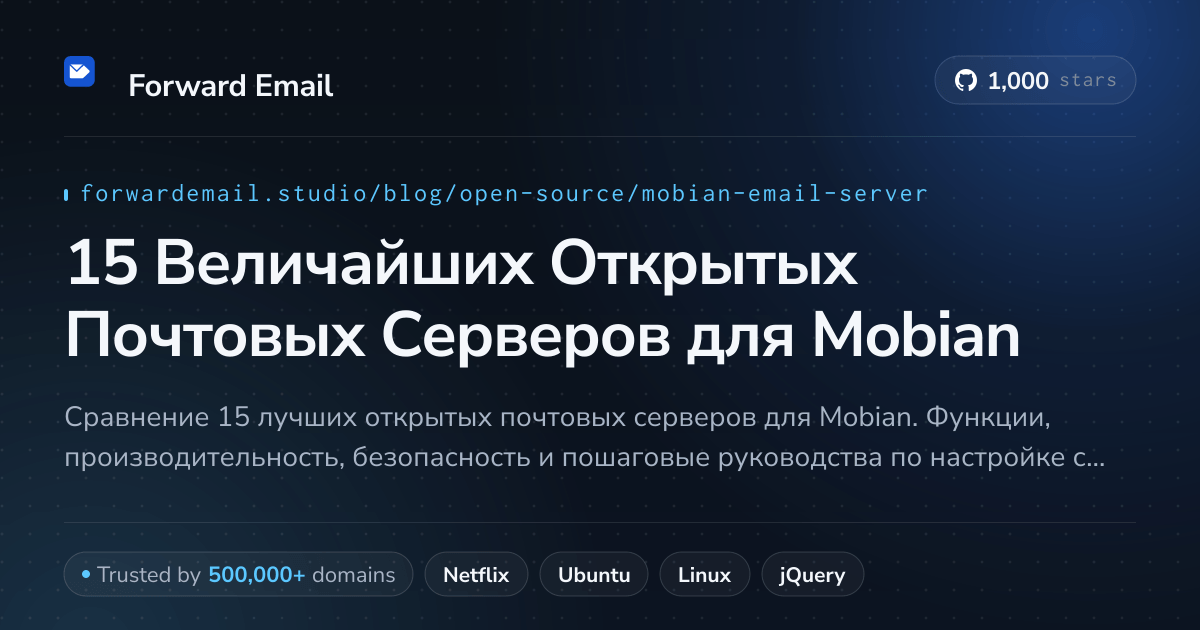 15 Величайших Открытых Почтовых Серверов для Mobian 2026