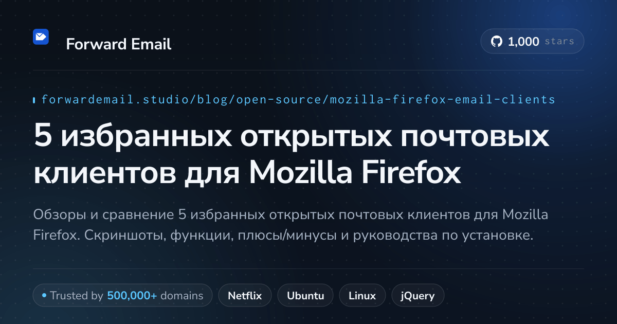 5 избранных открытых почтовых клиентов для Mozilla Firefox 2026