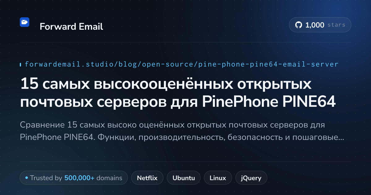 15 самых высокооценённых открытых почтовых серверов для PinePhone PINE64 2026