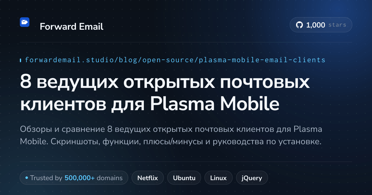 8 ведущих открытых почтовых клиентов для Plasma Mobile 2026