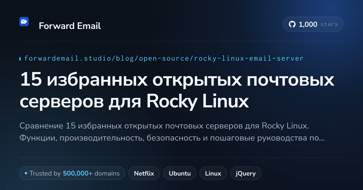 15 избранных открытых почтовых серверов для Rocky Linux 2026