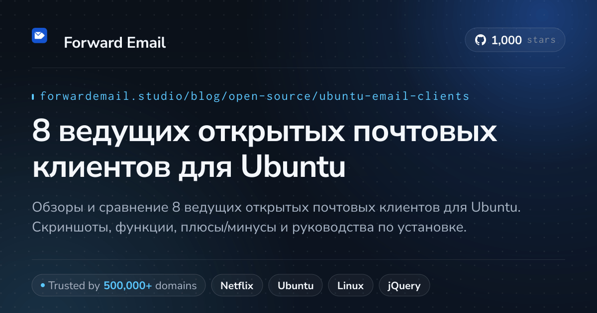 8 ведущих открытых почтовых клиентов для Ubuntu 2026