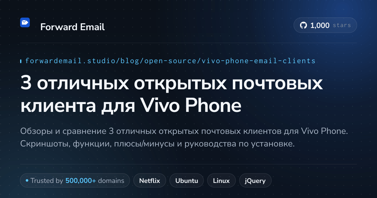 3 отличных открытых почтовых клиента для Vivo Phone 2026
