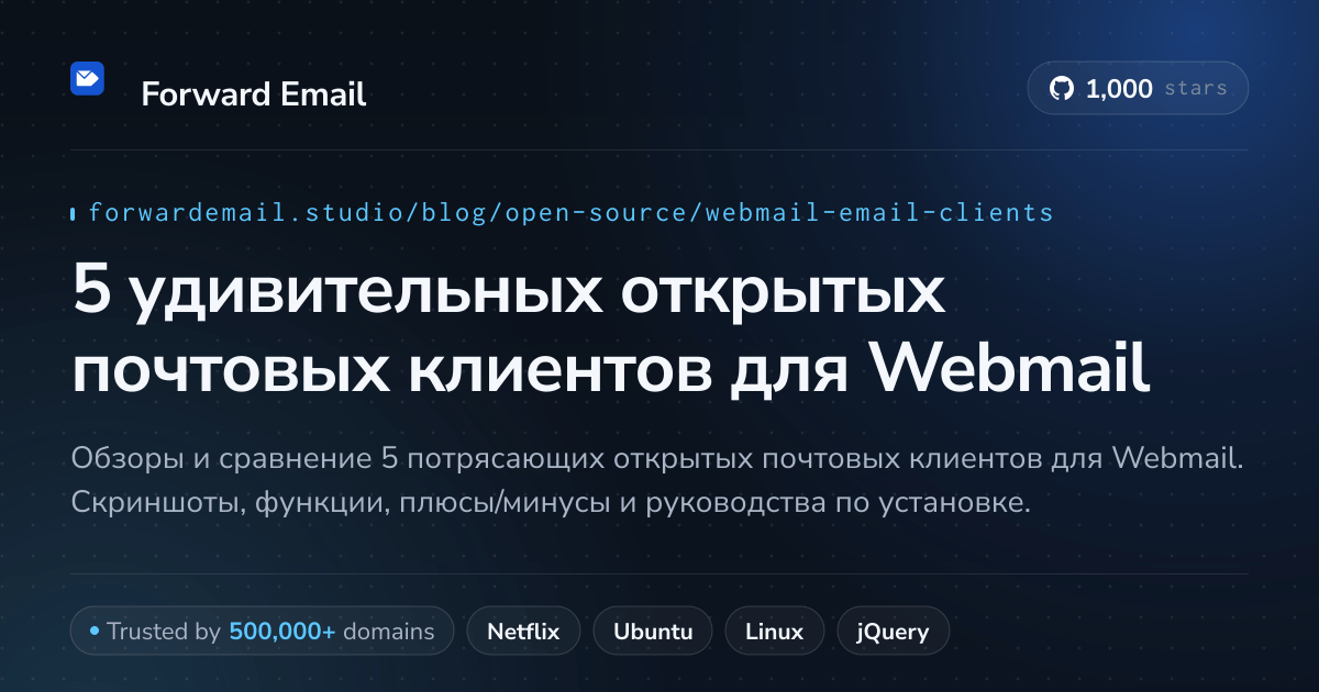 5 удивительных открытых почтовых клиентов для Webmail 2026