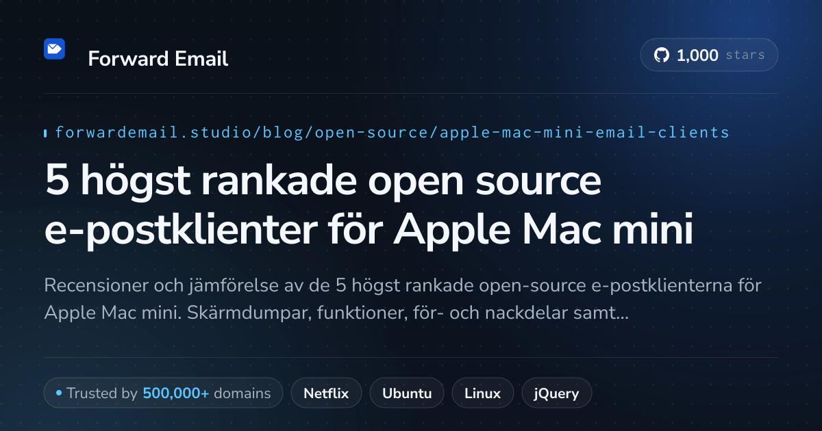 5 högst rankade open source e-postklienter för Apple Mac mini 2026
