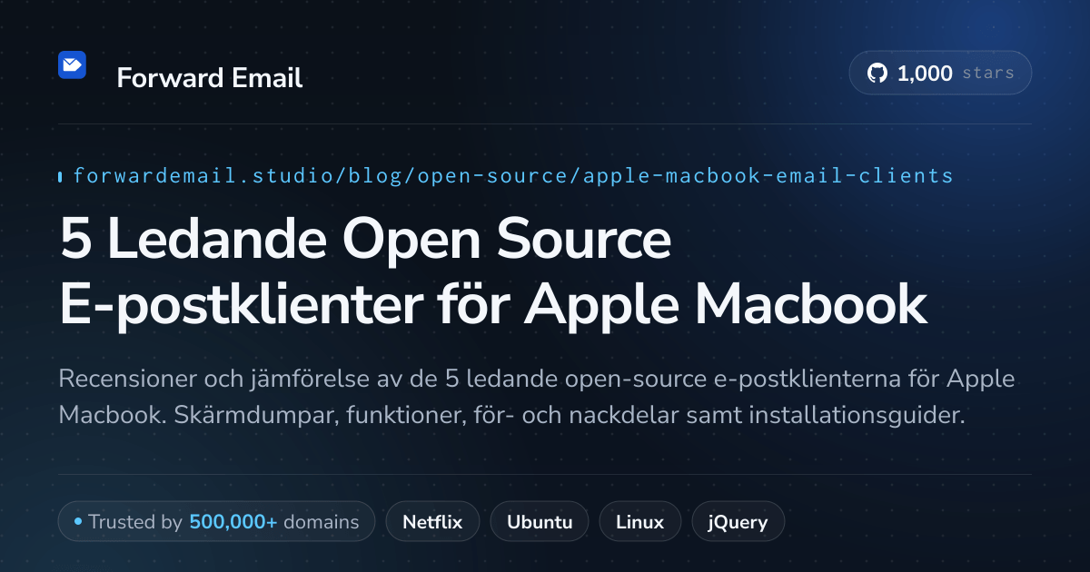 5 Ledande Open Source E-postklienter för Apple Macbook 2026