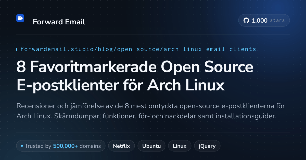 8 Favoritmarkerade Open Source E-postklienter för Arch Linux 2026