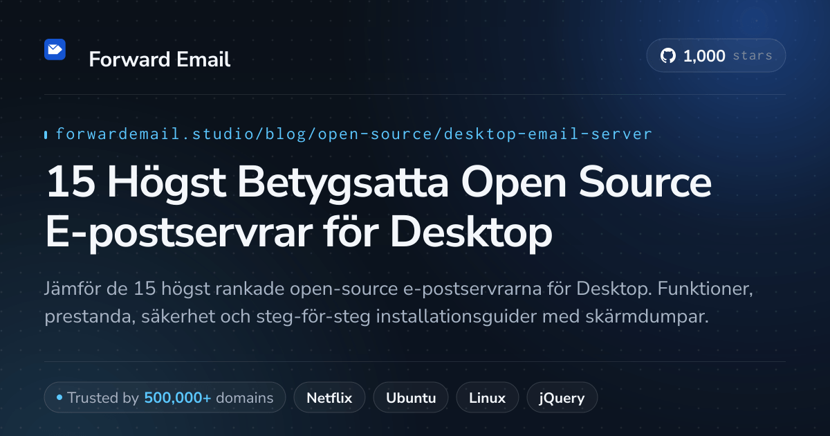 15 Högst Betygsatta Open Source E-postservrar för Desktop 2026