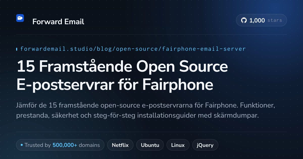 15 Framstående Open Source E-postservrar för Fairphone 2026