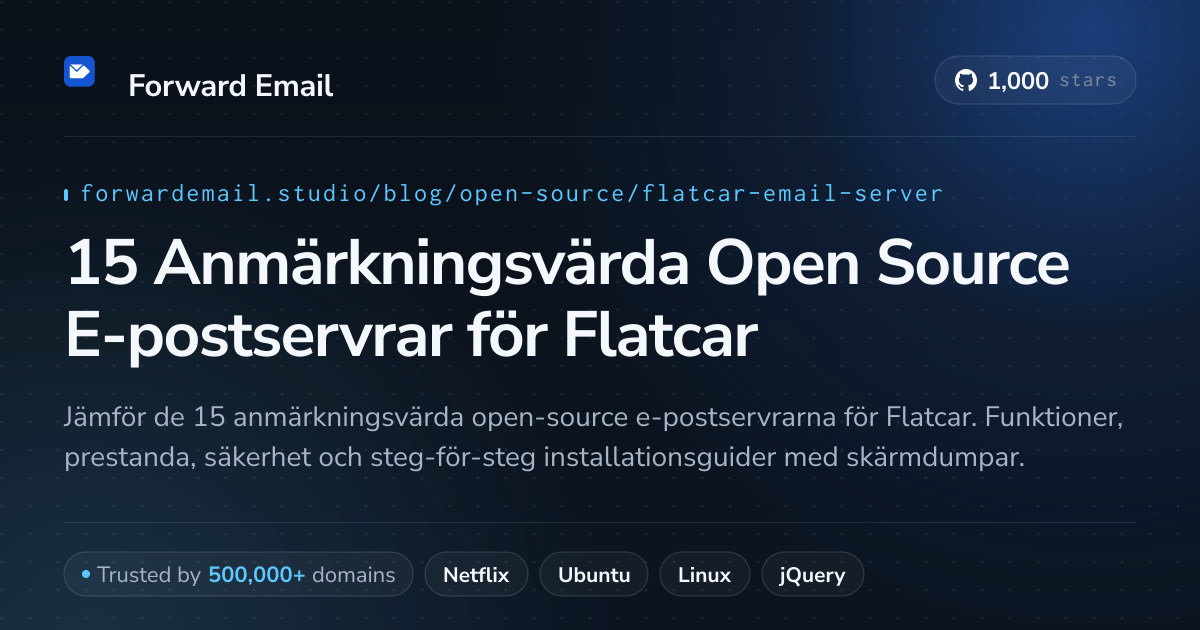 15 Anmärkningsvärda Open Source E-postservrar för Flatcar 2026