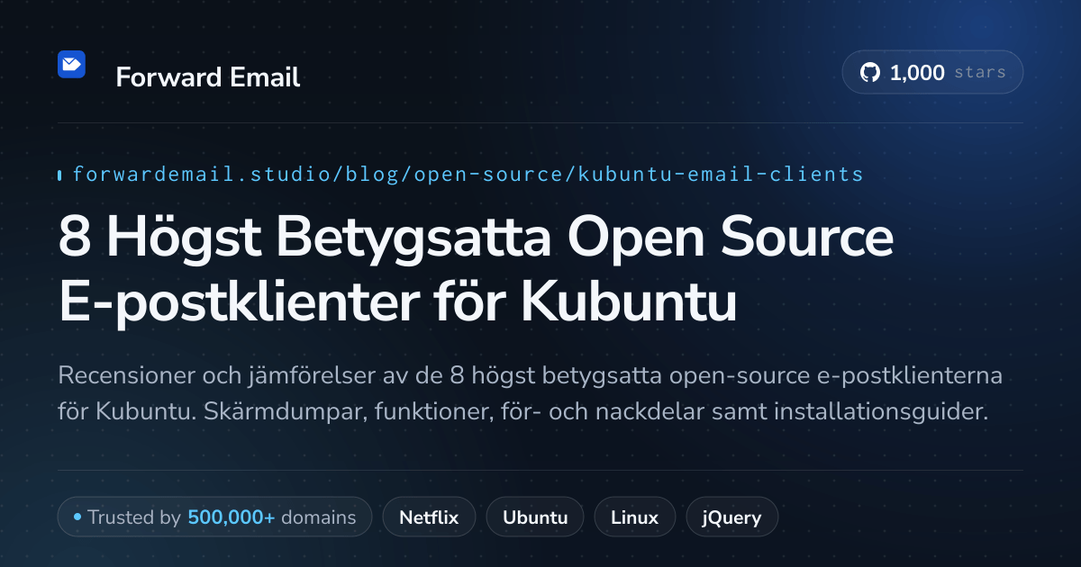 8 Högst Betygsatta Open Source E-postklienter för Kubuntu 2026