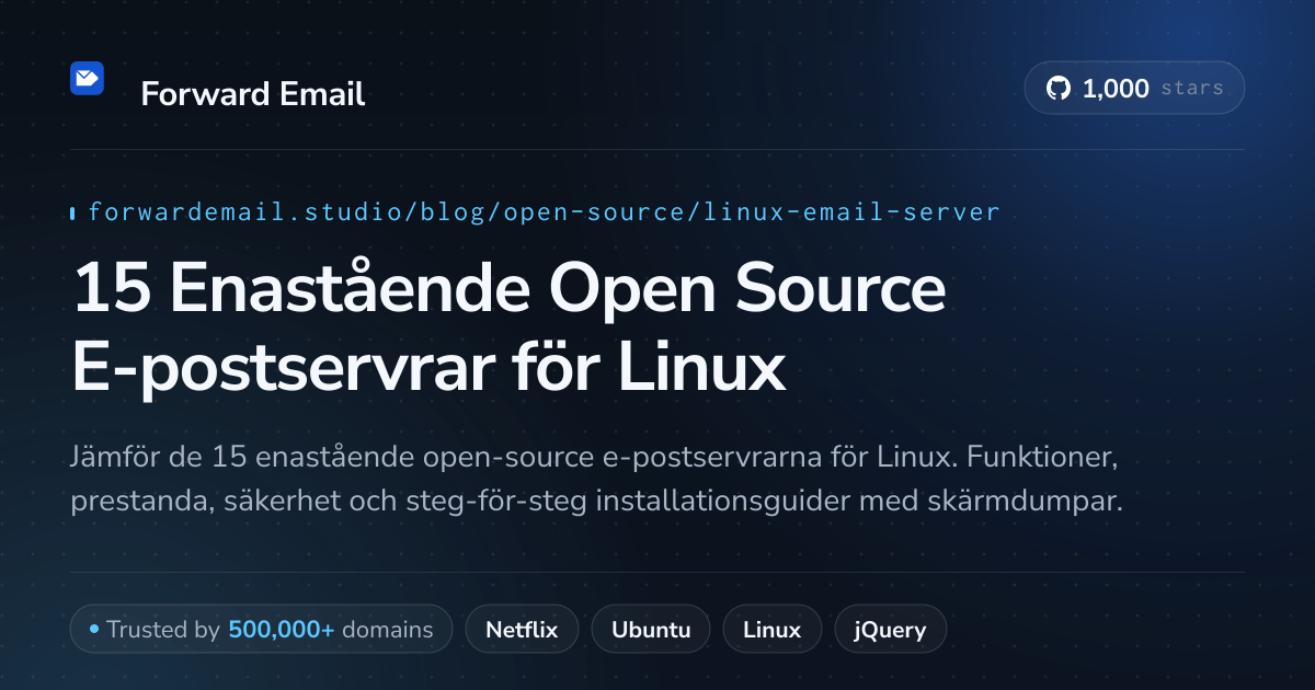 15 Enastående Open Source E-postservrar för Linux 2026