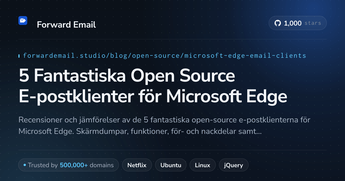 5 Fantastiska Open Source E-postklienter för Microsoft Edge 2026