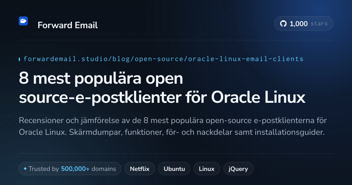 8 mest populära open source-e-postklienter för Oracle Linux 2026