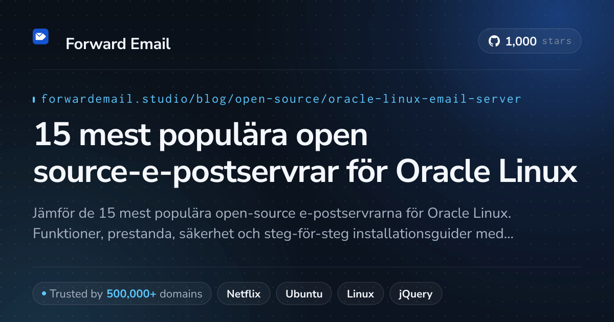 15 mest populära open source-e-postservrar för Oracle Linux 2026