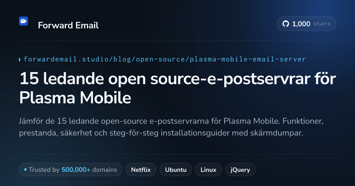 15 ledande open source-e-postservrar för Plasma Mobile 2026
