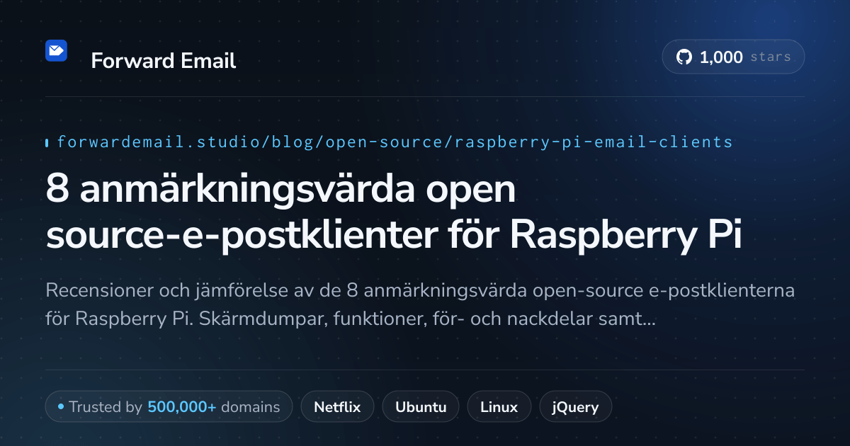 8 anmärkningsvärda open source-e-postklienter för Raspberry Pi 2026