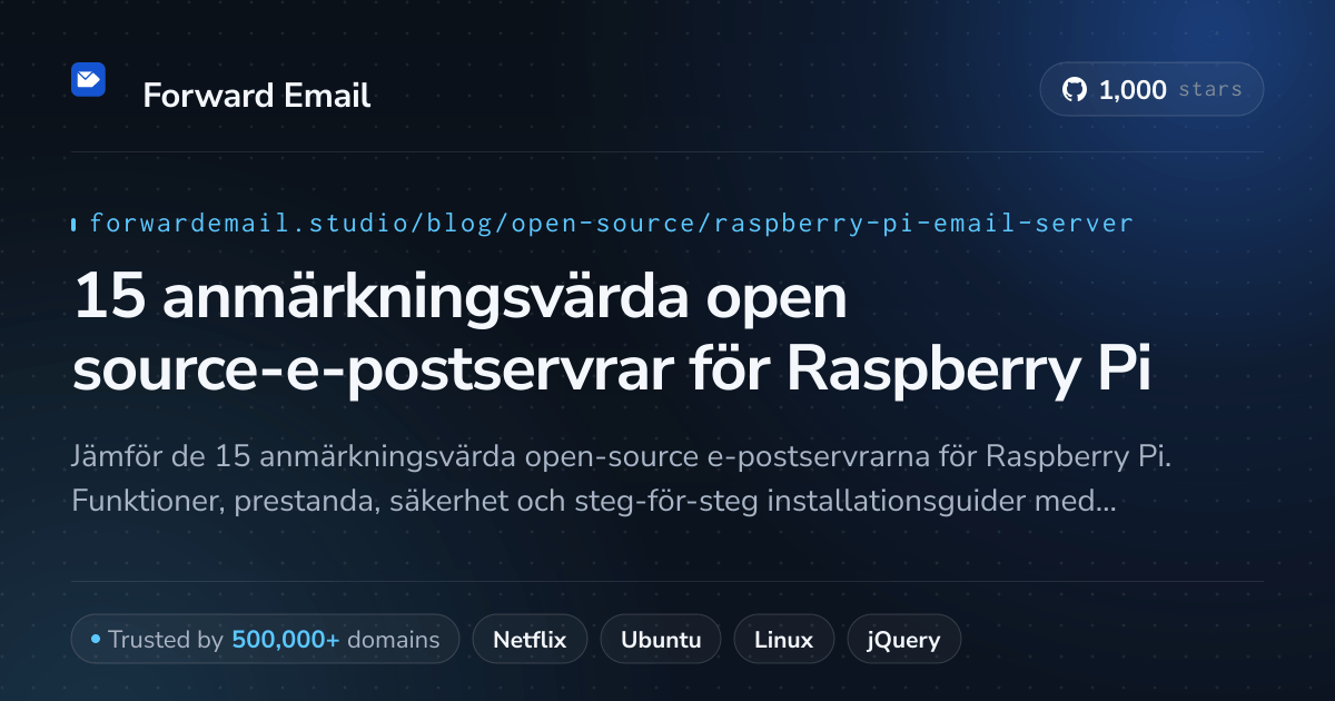 15 anmärkningsvärda open source-e-postservrar för Raspberry Pi 2026