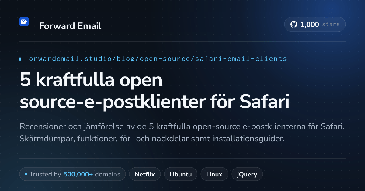 5 kraftfulla open source-e-postklienter för Safari 2026