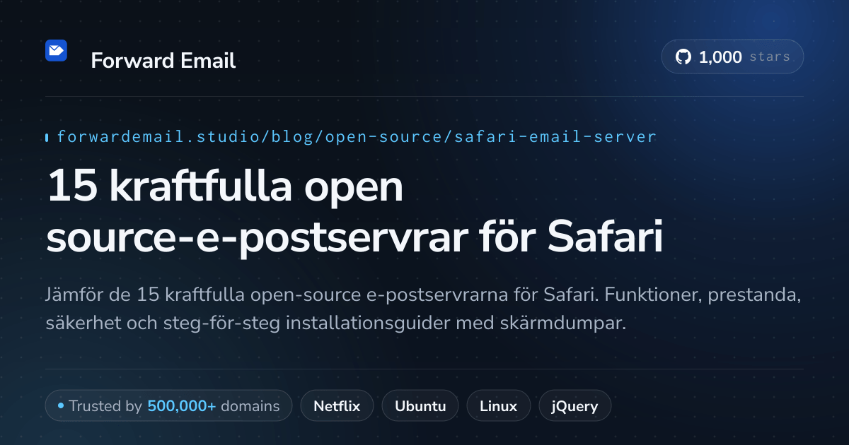 15 kraftfulla open source-e-postservrar för Safari 2026