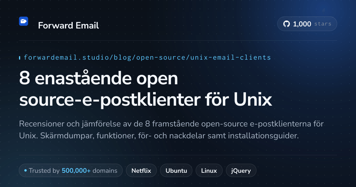 8 enastående open source-e-postklienter för Unix 2026