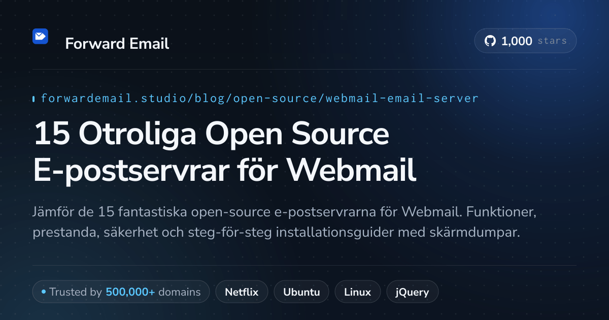 15 Otroliga Open Source E-postservrar för Webmail 2026
