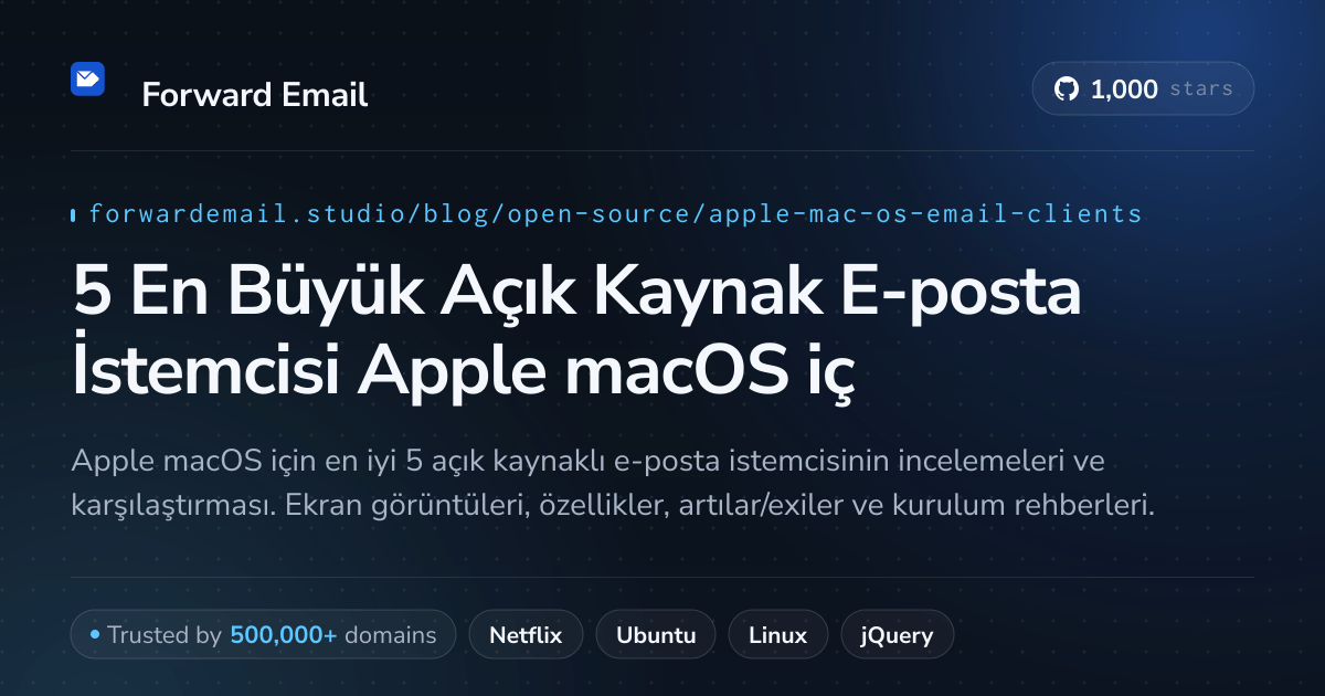 5 En Büyük Açık Kaynak E-posta İstemcisi Apple macOS için 2026