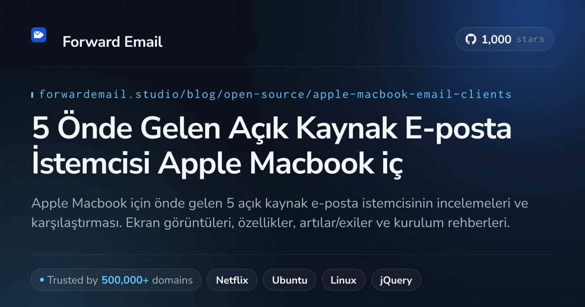 5 Önde Gelen Açık Kaynak E-posta İstemcisi Apple Macbook için 2026