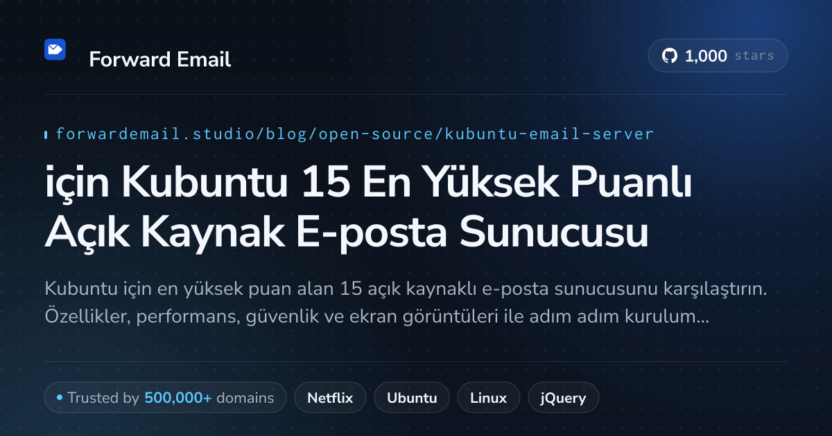 2026 için Kubuntu 15 En Yüksek Puanlı Açık Kaynak E-posta Sunucusu
