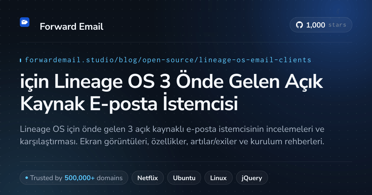 2026 için Lineage OS 3 Önde Gelen Açık Kaynak E-posta İstemcisi