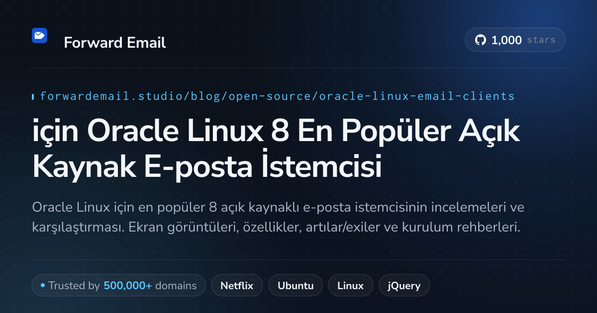 2026 için Oracle Linux 8 En Popüler Açık Kaynak E-posta İstemcisi