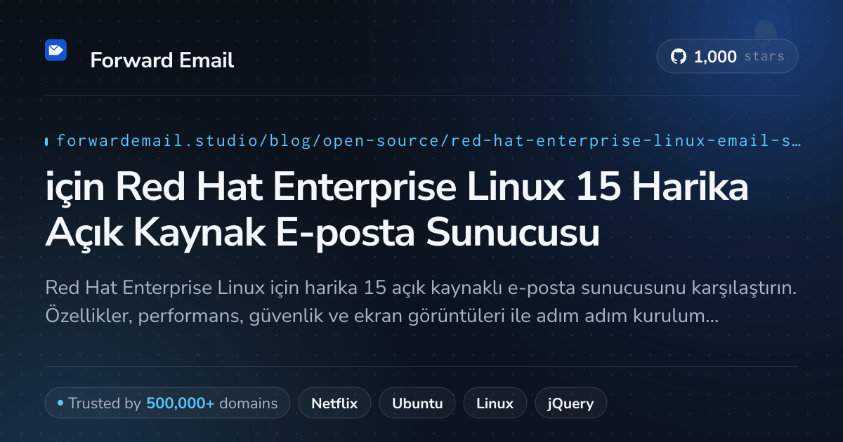 2026 için Red Hat Enterprise Linux 15 Harika Açık Kaynak E-posta Sunucusu