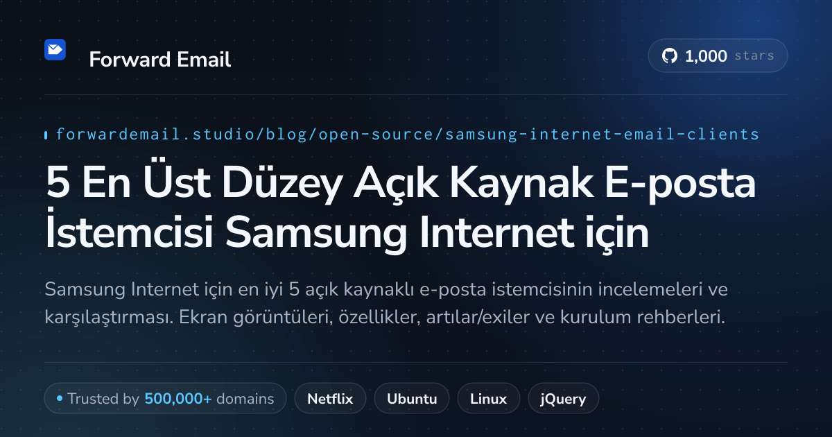 5 En Üst Düzey Açık Kaynak E-posta İstemcisi Samsung Internet 2026 için
