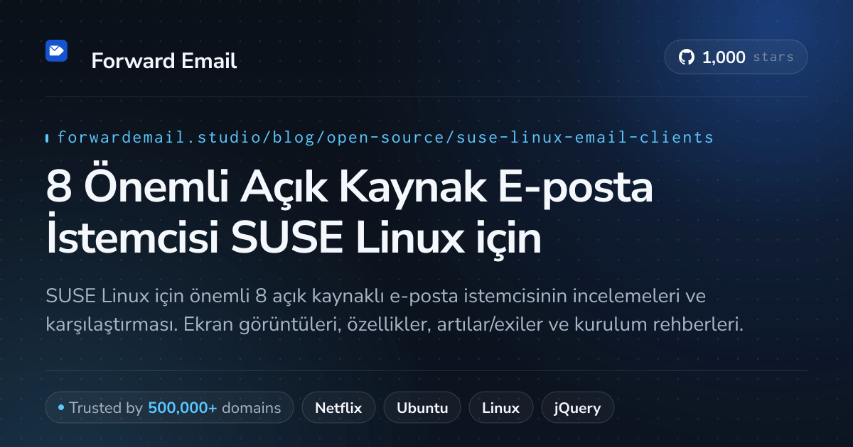 8 Önemli Açık Kaynak E-posta İstemcisi SUSE Linux 2026 için